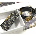 Dior CD Unisex 30 Montaigne Box Bag Blue Dior Oblique Jacquard - Imagen 4