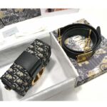 Dior CD Unisex 30 Montaigne Box Bag Blue Dior Oblique Jacquard - Imagen 6