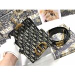 Dior CD Unisex 30 Montaigne Box Bag Blue Dior Oblique Jacquard - Imagen 8