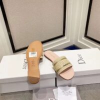 Dior CD Unisex Dway Slide Gold-Tone Cotton Embroidered Metallic Thread Strass (1)