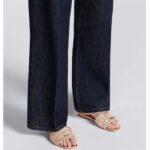 Dior CD Unisex Dway Slide Gold-Tone Cotton Embroidered Metallic Thread Strass – Image 10