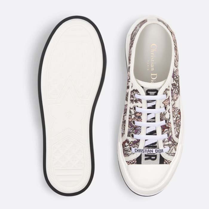 Dior CD Unisex Walk’N’Dior Platform Sneaker White Multicolor Cotton 4 Saisons Hiver