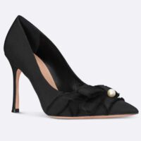 Dior CD Women Adiorable Pump Black Fringed Grosgrain 10 cm Heel