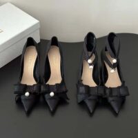 Dior CD Women Adiorable Pump Black Fringed Grosgrain 8 cm Heel (1)