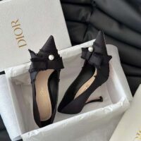 Dior CD Women Adiorable Pump Black Fringed Grosgrain 8 cm Heel (1)