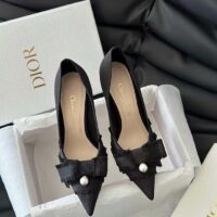 Dior CD Women Adiorable Pump Black Fringed Grosgrain 8 cm Heel (1)