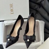 Dior CD Women Adiorable Pump Black Fringed Grosgrain 8 cm Heel (1)