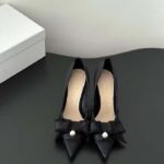 Dior CD Women Adiorable Pump Black Fringed Grosgrain 10 cm Heel – Image 4
