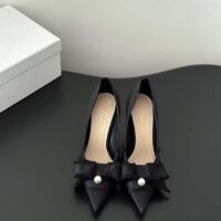 Dior CD Women Adiorable Pump Black Fringed Grosgrain 10 cm Heel