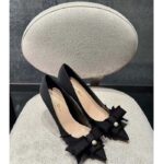 Dior CD Women Adiorable Pump Black Fringed Grosgrain 10 cm Heel – Image 2