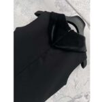 Dior CD Women CD A-Line Embroidered Dress Black Wool Silk Dragonfly Embroidery - Bild 6