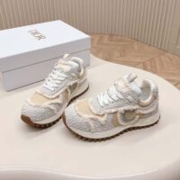 Dior CD Women C’est Dior Sneaker Embroidered Cotton Champagne Resin Pearls Mesh (3)