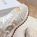 Dior CD Women C'est Dior Sneaker Embroidered Cotton Champagne Resin Pearls Mesh - immagine 8