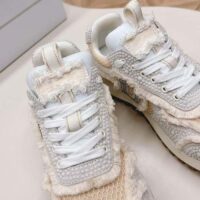 Dior CD Women C’est Dior Sneaker Embroidered Cotton Champagne Resin Pearls Mesh (3)