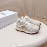 Dior CD Women C’est Dior Sneaker Embroidered Cotton Champagne Resin Pearls Mesh (3)