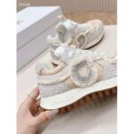 Dior CD Women C'est Dior Sneaker Embroidered Cotton Champagne Resin Pearls Mesh - immagine 9