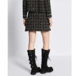 Dior CD Women Macrocannage Flared Miniskirt Black White Technical Cotton Knit - immagine 6