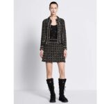 Dior CD Women Macrocannage Flared Miniskirt Black White Technical Cotton Knit - immagine 5