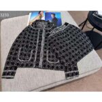 Dior CD Women Macrocannage Jacket Black White Technical Cotton Tweed - Bild 4