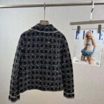 Dior CD Women Macrocannage Jacket Black White Technical Cotton Tweed - Bild 3