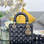 Dior CD Women Small Lady Dior My ABCDior Bag Black Cannage Lambskin – Bild 2