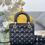 Dior CD Women Small Lady Dior My ABCDior Bag Black Cannage Lambskin – Bild 3