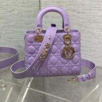 Dior CD Women Small Lady Dior My ABCDior Bag Lilac Cannage Lambskin (7)