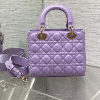 Dior CD Women Small Lady Dior My ABCDior Bag Lilac Cannage Lambskin (7)