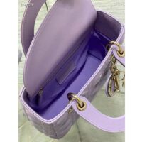 Dior CD Women Small Lady Dior My ABCDior Bag Lilac Cannage Lambskin (7)