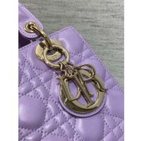 Dior CD Women Small Lady Dior My ABCDior Bag Lilac Cannage Lambskin (7)