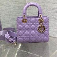 Dior CD Women Small Lady Dior My ABCDior Bag Lilac Cannage Lambskin (7)