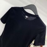 Dior Women T-Shirt Black White Cotton Linen Jersey Eiffel Tower Motif - Bild 5