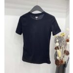 Dior Women T-Shirt Black White Cotton Linen Jersey Eiffel Tower Motif - Bild 3