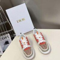 Dior Unisex CD Dior One Sneaker Beige Multicolor Calfskin Suede Calfskin Oblique (5)