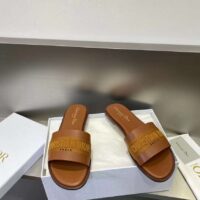 Dior Unisex CD Dway Slide Camel Calfskin Embroidered Cotton’ (5)