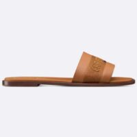 Dior Unisex CD Dway Slide Camel Calfskin Embroidered Cotton’ (5)