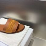 Dior Unisex CD Dway Slide Camel Calfskin Embroidered Cotton - Image 6