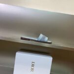 Dior Unisex CD Dway Slide Pastel Blue Calfskin Embroidered Cotton - immagine 2