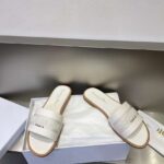 Dior Unisex CD Dway Slide White Calfskin Embroidered Cotton - Image 12