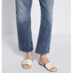 Dior Unisex CD Dway Slide White Calfskin Embroidered Cotton - Image 16