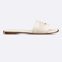 Dior Unisex CD Dway Slide White Calfskin Embroidered Cotton (7)