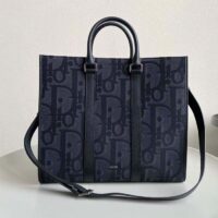 Dior Unisex CD East-West Tote Bag Black Maxi Dior Oblique Jacquard (10)