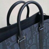 Dior Unisex CD East-West Tote Bag Black Maxi Dior Oblique Jacquard (10)