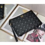Dior Unisex CD Large Caro Daily Pouch Black Supple Cannage Calfskin - Image 6