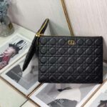 Dior Unisex CD Large Caro Daily Pouch Black Supple Cannage Calfskin - Image 4