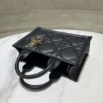 Dior Unisex CD Mini Dior Book Tote Black Macrocannage Calfskin - Image 7