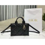 Dior Unisex CD Mini Dior Book Tote Black Macrocannage Calfskin - Image 2