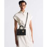 Dior Unisex CD Mini Dior Book Tote Black Macrocannage Calfskin - Image 11