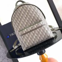 Dior Unisex CD Rider Backpack Khaki Dior Oblique Jacquard (9)