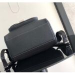 Dior Unisex CD Saddle Backpack Black Grained Calfskin Contrasting Topstitching - immagine 4